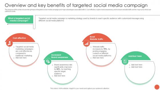 Overview And Key Benefits Of Targeted Social Media Campaign Database Marketing Techniques MKT SS V