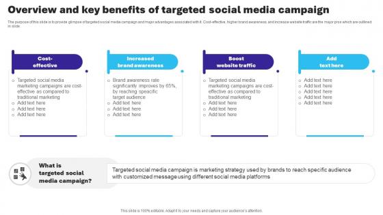 Overview And Key Benefits Of Targeted Social Media Campaign Essential Guide To Database Marketing MKT SS V