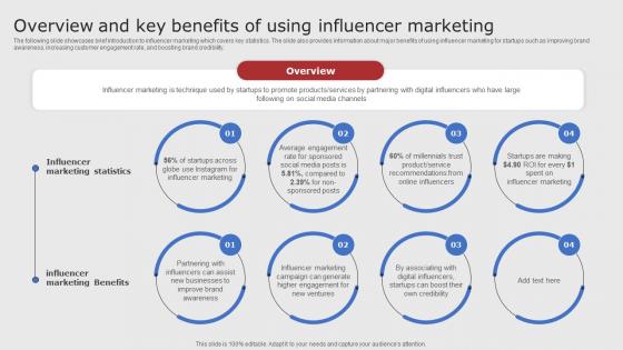 Overview And Key Benefits Of Using Influencer Digital Marketing Strategies For Startups Strategy SS V
