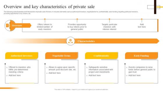 Overview And Key Characteristics Of Private Sale Security Token Offerings BCT SS