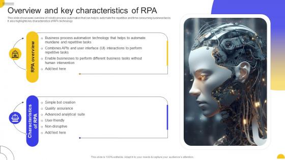 Overview And Key Characteristics Of Rpa Rpa For Business Transformation Key Use Cases And Applications AI SS