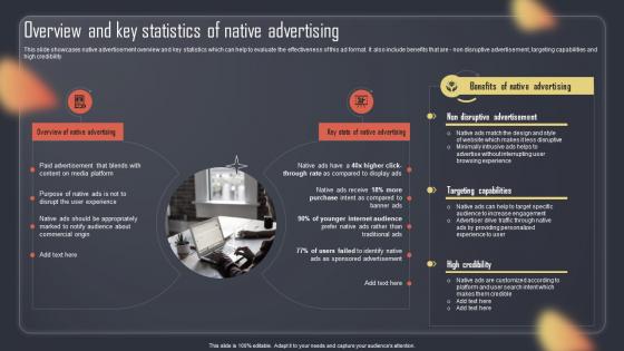 Overview And Key Statistics Of Native Advertising Paid Internet Advertising Plan MKT SS V