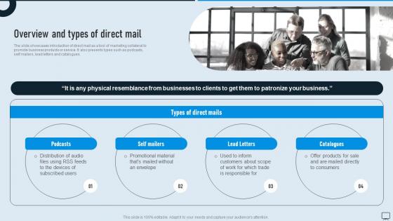 Overview And Types Of Direct Mail Types Of Advertising Media For Product MKT SS V