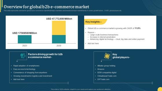 Overview For Global B2b E Commerce Market Online Portal Management In B2b Ecommerce