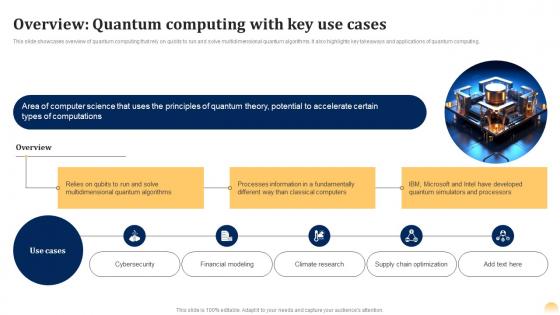 Overview Key Use Cases Quantum Ai Fusing Quantum Computing With Intelligent Algorithms AI SS