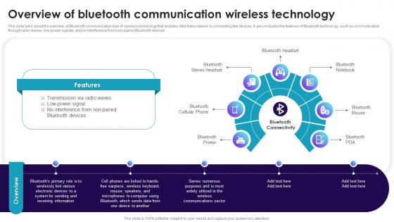 Overview Of Bluetooth Communication Wireless Technology Cell Phone Generations 1G To 5G