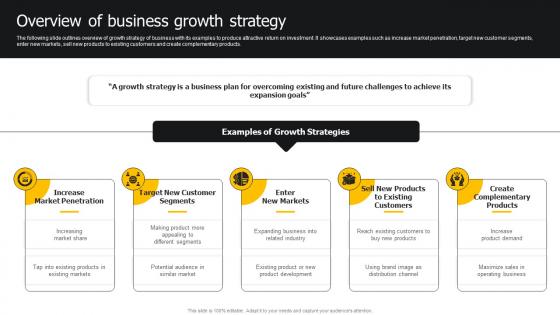 Overview Of Business Growth Strategy Developing Strategies For Business Growth And Success