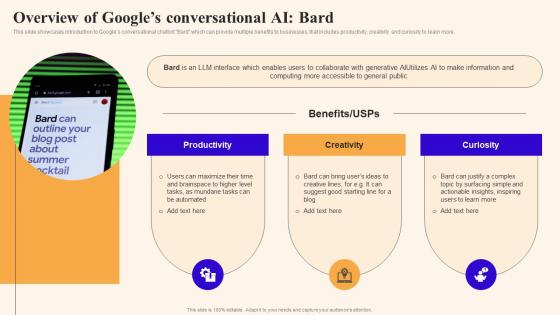 Overview Of Conversational Ai Bard Using Google Bard Generative Ai AI SS V