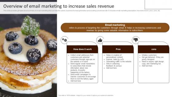 Overview Of Email Marketing To Increase Building Comprehensive Patisserie Advertising Profitability MKT SS V