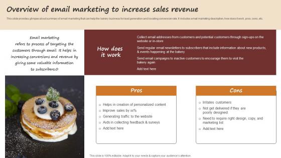 Overview Of Email Marketing To Increase Sales Revenue Streamlined Advertising Plan