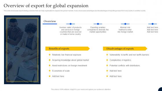 Overview Of Export For Global Expansion Export Strategic Guide For Global Market Entry