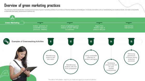 Overview Of Green Marketing Practices Green Marketing Guide For Sustainable Business MKT SS
