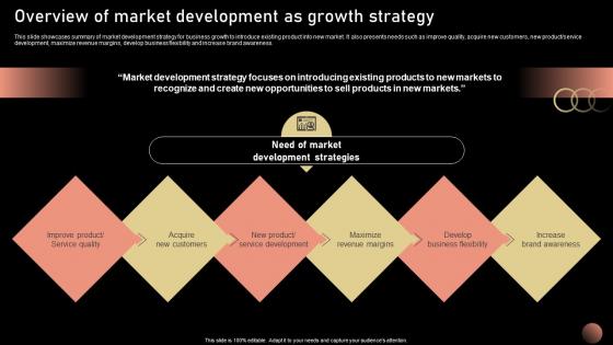 Overview Of Market Development Strategic Plan For Company Growth Strategy SS V