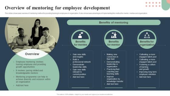 Overview Of Mentoring For Employee Development Mentoring Plan For Employee Growth And Development