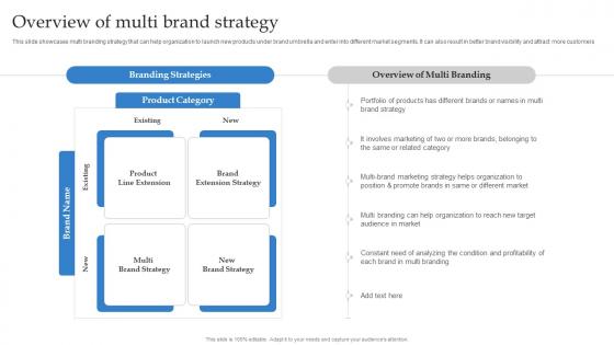 Overview Of Multi Brand Strategy Formulating Strategy With Multiple Product Lines