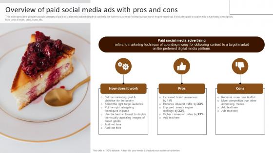 Overview Of Paid Social Media Ads With Pros Building Comprehensive Patisserie Advertising Profitability MKT SS V
