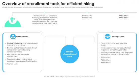Overview Of Recruitment Tools For Efficient Hiring Recruitment Technology