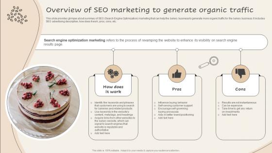 Overview Of Seo Marketing Generate Implementing Advanced Advertising Plan For Bakery Business Mkt Ss