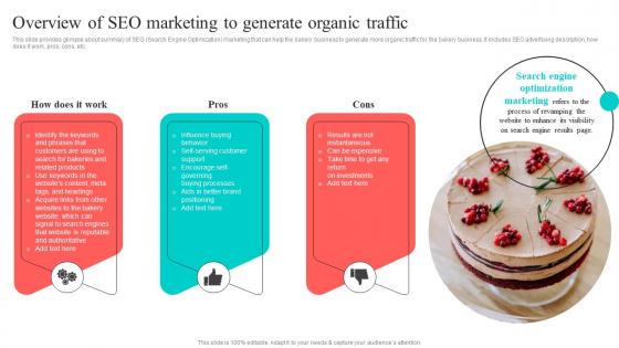 Overview Of SEO Marketing To Generate Organic Traffic New And Effective Guidelines For Cake Shop MKT SS V