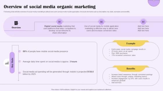 Overview Of Social Media Organic Marketing Implementing Digital Marketing For Customer