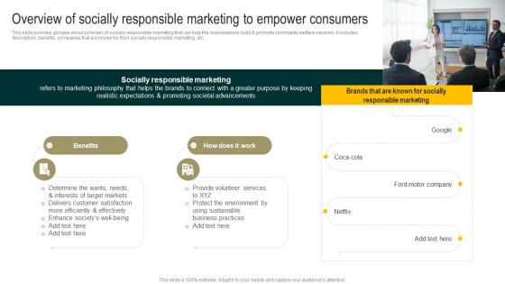 Overview Of Socially Responsible Marketing To Streamlined Holistic Marketing Techniques MKT SS V