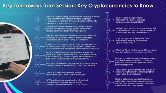 Overview Of Solana As A Key Cryptocurrency Training Ppt