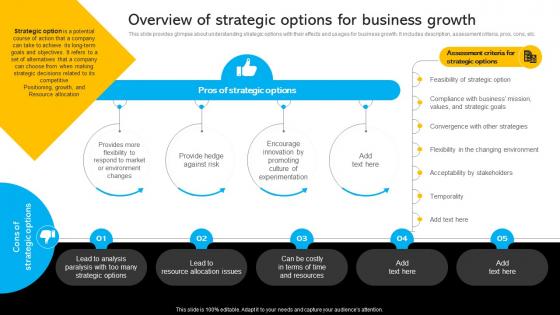 Overview Of Strategic Options For Business Identifying Business Core Competencies Strategy SS V