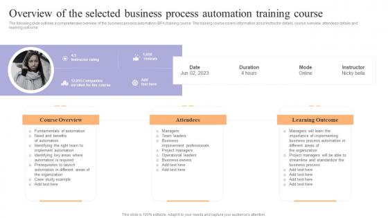 Overview Of The Selected Business Process Achieving Process Improvement Through Various