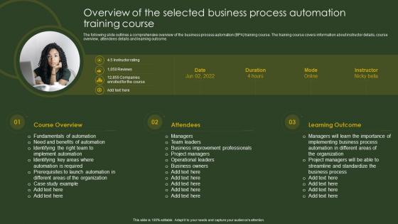 Overview Of The Selected Business Process BPA Tools For Process Improvement And Cost Reduction