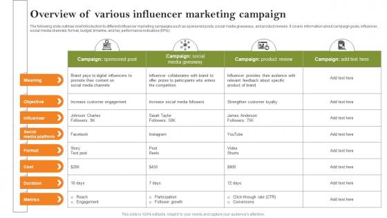 Overview Of Various Influencer Marketing Growth Strategies To Successfully Expand Strategy SS