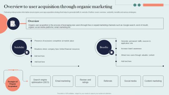 Overview To User Acquisition Through Organic Marketing Organic Marketing Approach