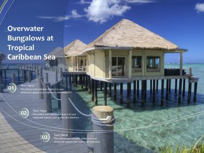 Overwater bungalows at tropical caribbean sea