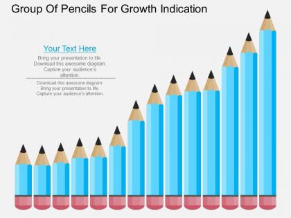 Ow group of pencils for growth indication flat powerpoint design