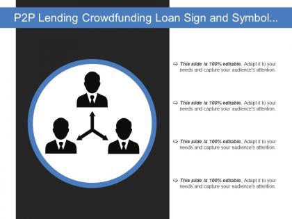 P2p lending crowdfunding loan sign and symbol isolated on white background