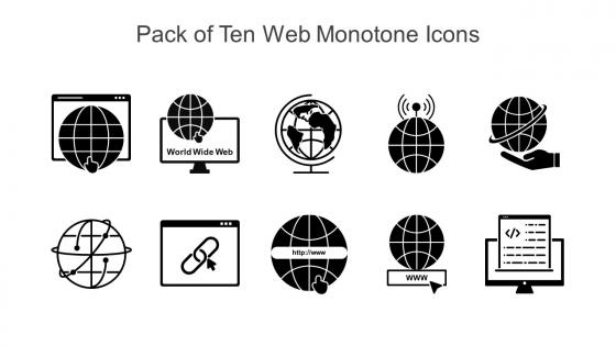 Pack Of Ten Web Monotone Icons