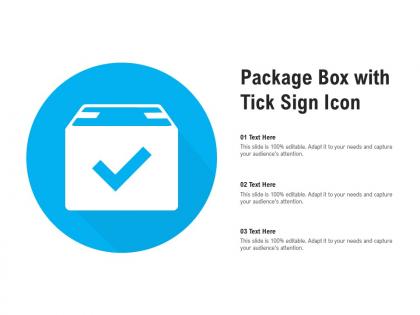 Package box with tick sign icon