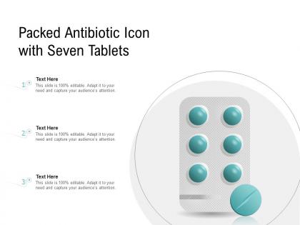 Packed antibiotic icon with seven tablets