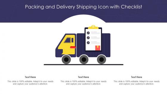 Packing And Delivery Shipping Icon With Checklist