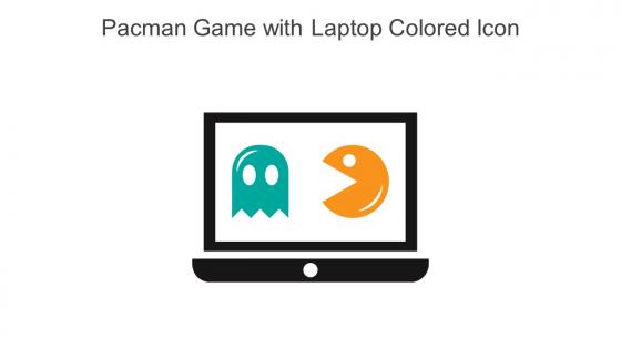 Pacman Game With Laptop Colored Icon In Powerpoint Pptx Png And Editable Eps Format