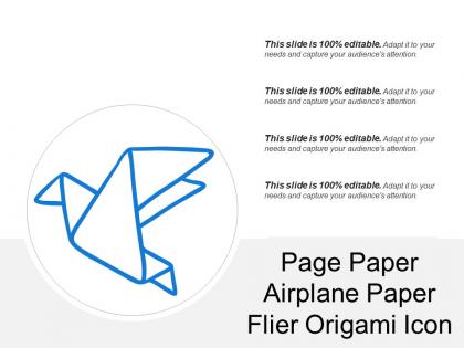 Page paper airplane paper flier origami icon