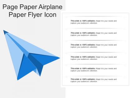 Page paper airplane paper flyer icon