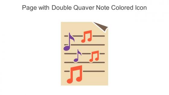 Page With Double Quaver Note Colored Icon In Powerpoint Pptx Png And Editable Eps Format