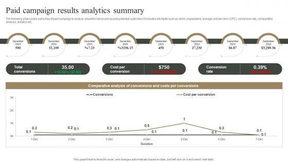 Paid Campaign Results Analytics Summary Measuring Marketing Success MKT SS V