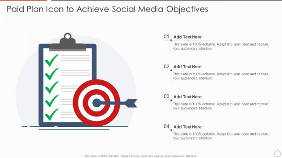 Paid Plan Icon To Achieve Social Media Objectives