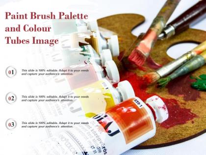 Paint brush palette and colour tubes image