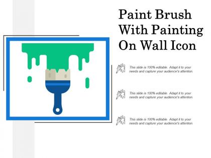 Paint brush with painting on wall icon