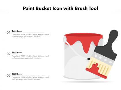Paint bucket icon with brush tool