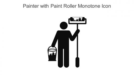 Painter With Paint Roller Monotone Icon In Powerpoint Pptx Png And Editable Eps Format