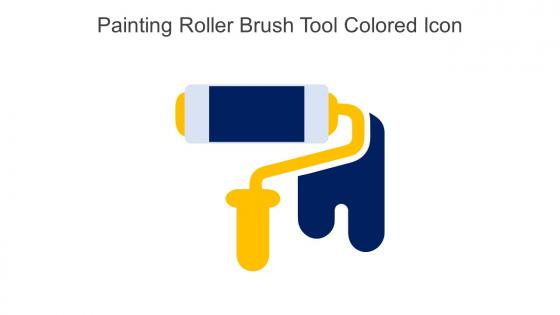 Painting Roller Brush Tool Colored Icon In Powerpoint Pptx Png And Editable Eps Format