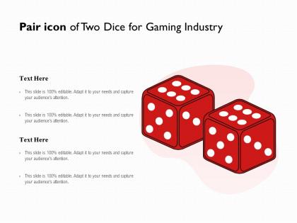 Pair icon of two dice for gaming industry